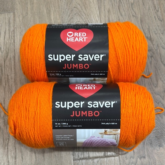 Red Heart Super Saver #4 Medium Acrylic Yarn, Pumpkin 14oz/396g 744 Yards - Picture 2 of 3